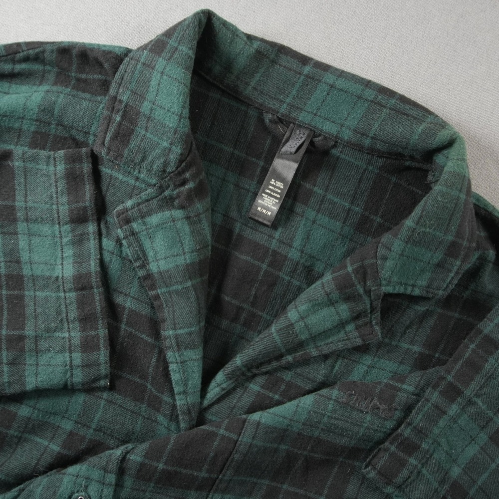 SKIMS Plaid Flannel Pajama Top Button Down Comfort Women Sleep Shirt M